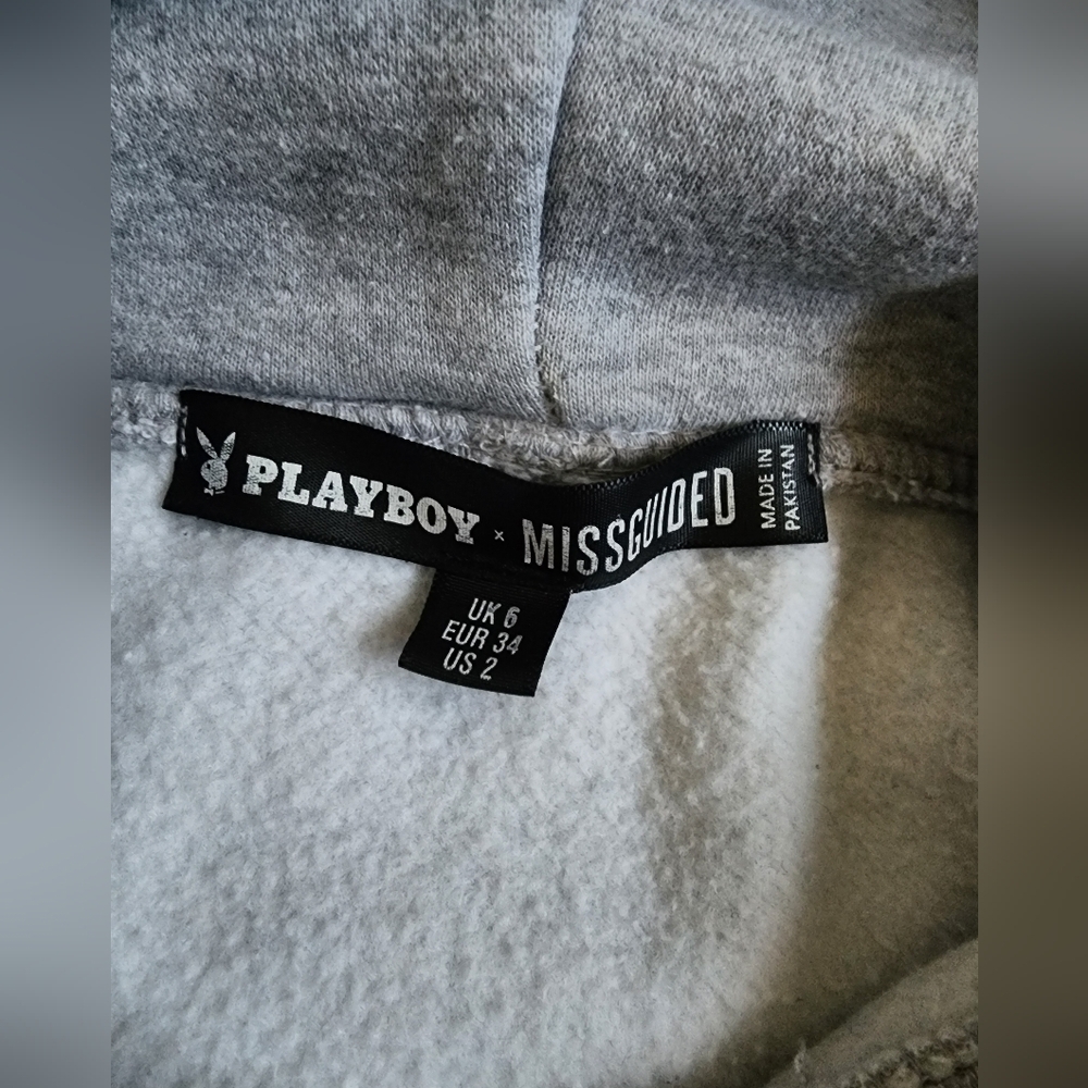 Playboy X Missguided Grey Nov. 2013 Magazine Cover Oversized Hoodie Us 2 View 3